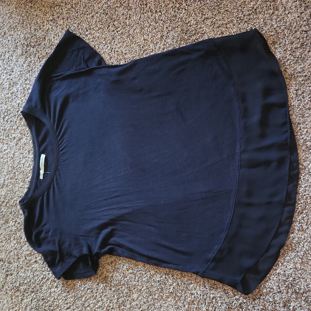 New Maurices blue chiffon hem tee L